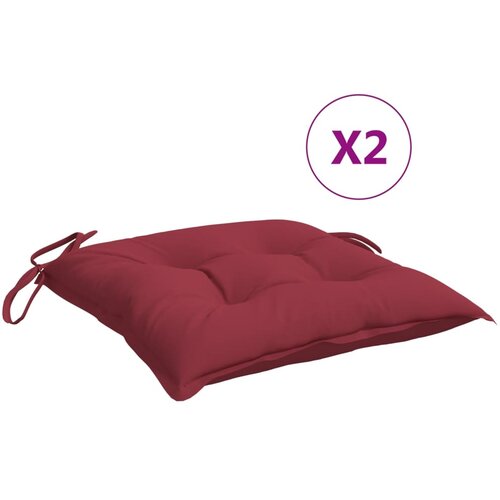 vidaXL Blazine za stole 2 kosa vinsko rdeče 40x40x7 cm oxford tkanina Cene