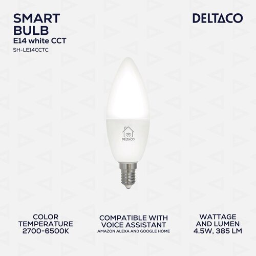 Deltaco SMART HOME LED Žarulja E14, WiFi, 5W, 470lm, Podesiva Boja Cene