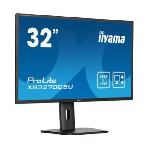 Iiyama Monitor 80 cm (31,5") XB3270QSU-B1 2560x1440 100Hz IPS 3ms 2xHDMI DisplayPort 3xUSB3.2 Pivot Zvočniki sRGB100% AdaptiveSync ProLite, (21149312)