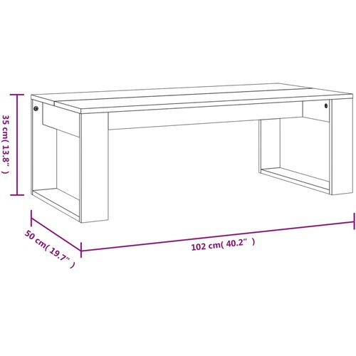  Stolić za kavu boja sivog hrasta 102x50x35 cm konstruirano drvo Slike