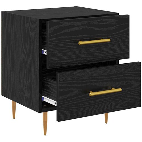  Noćni ormar s ladicama 2 pcs Crni hrast 40 x 35 x 47,5 cm Slike