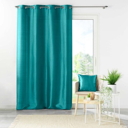 Douceur d int&amp;eacute;rieur Plava zavjesa od mikrosatena 140x240 cm Shana &amp;ndash; Slike
