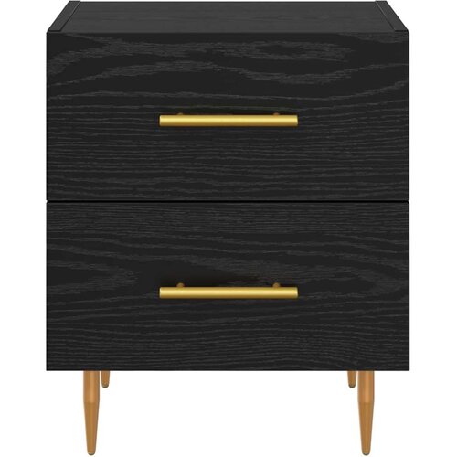  Noćni ormar s ladicama 2 pcs Crni hrast 40 x 35 x 47,5 cm Slike