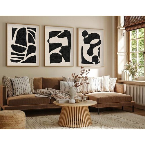 Wallity Huhu201 - 50 x 70 multicolor decorative framed mdf painting (3 pieces) Cene