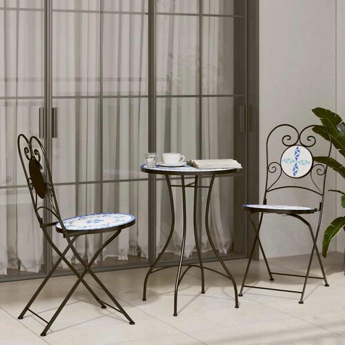 Bistro set s mozaikom boja cigle od željeza i keramike Slike
