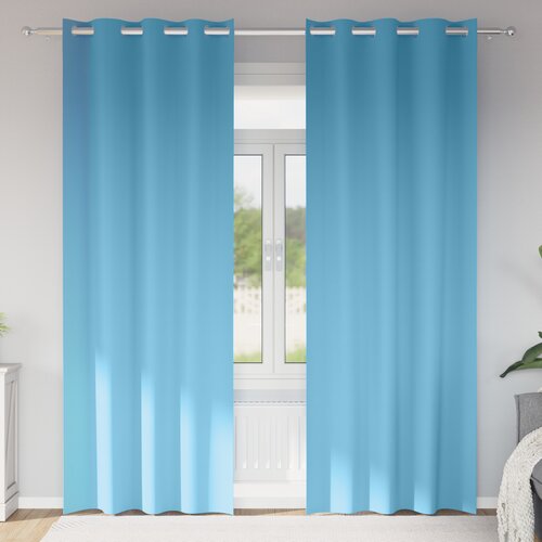 vidaXL Zavese z zavesami 2 pcs Svetlo modra 225 x 140 cm Poliester Cene