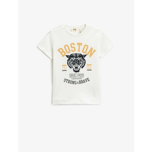 Koton Tiger Printed Short Sleeve T-Shirt Crew Neck Cotton Slike