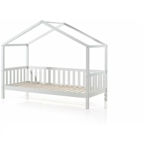 Vipack bijeli dječji krevet u obliku kućice od borovine Dallas, 90 x 200 cm