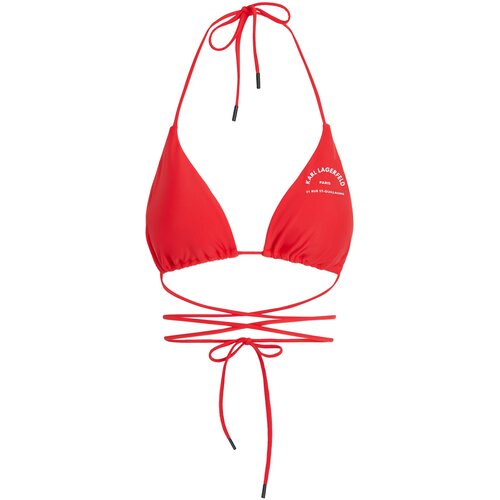 Karl Lagerfeld Bikini gornji dio 'Rue St-Guillaume' crvena / crna / bijela Cijene
