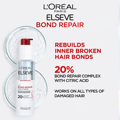 L&amp;acute;Or&amp;eacute;al Paris Elseve Bond Repair nega brez spiranja za po&amp;scaron;kodovane lase 150 ml Slike