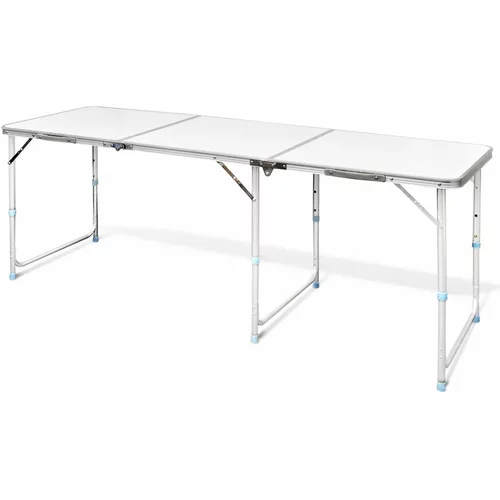 vidaXL Zložljiva aluminijasta miza za kamp. z nastavljivo višino 180 x 60 cm
