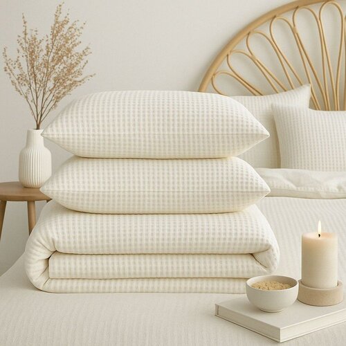 Mila Home Luxury Bela enojna posteljnina iz renforce bombaža 140x200 cm Waffle Striped &amp;ndash; Slike