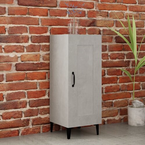 VidaXL Komoda betonsko siva 34,5x34x90 cm inženirski les Slike