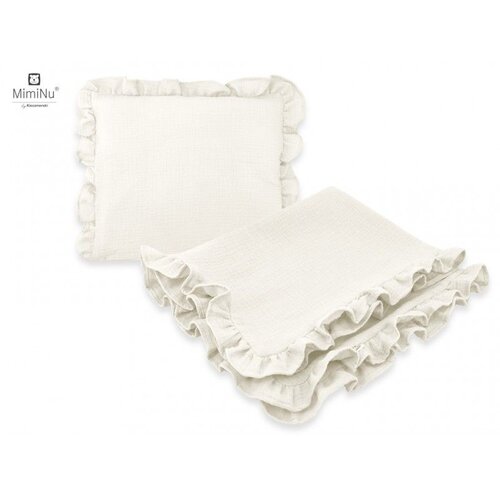 MimiNu posteljina - set prekrivač sa volanom + jastuk sa jastučnicom - Muslin Slike