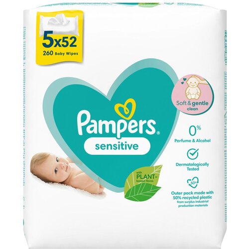 Pampers Vlažni robčki Sensitive - 260 kos. Cene