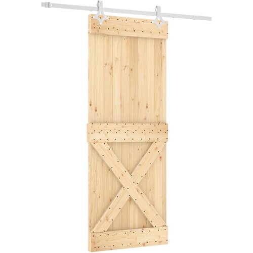 vidaXL drsna vrata s kompletom vodil 80x210 cm trdna borovina, (20998422) Cene