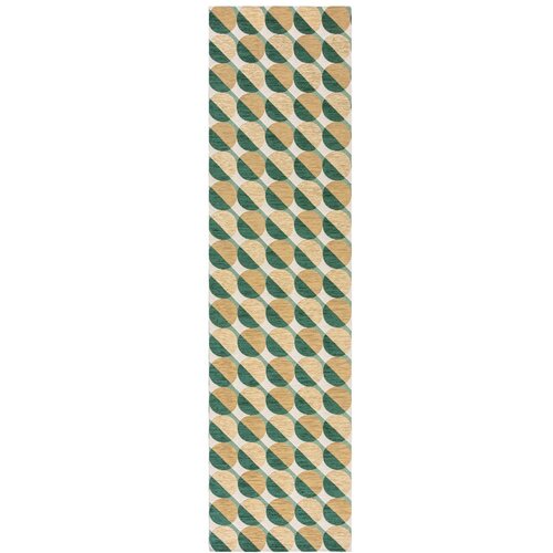 Flair Rugs rumen/zelen tekač 60x230 cm carlos circle geo &amp;ndash; Slike