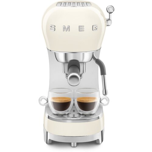 Smeg ECF02CREU Espresso aparat za kavu u retro stilu 50-ih, bež boje, rucka za filter. Cijene