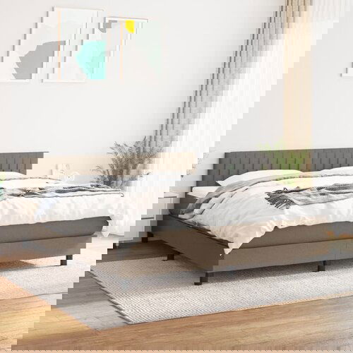 The Living Store Box spring postelja z vzmetnico taupe 180x200 cm blago - Box Spring Postelja, (21512279) Cene