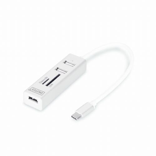 Digitus Hub USB 2.0 3xA + Tip-C + čitalec kartic Cene