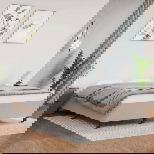  Za krevet boja cappuccina 140x200 cm od umjetne kože Slike
