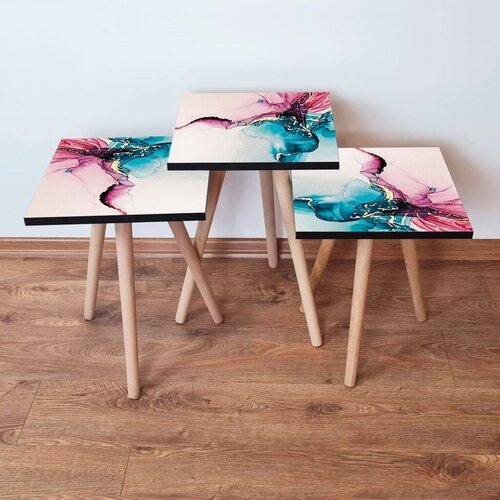 Hanah home set klub stočića 3Shp97, 3 komada, &amp;Scaron;arena Slike