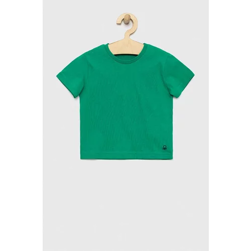 United Colors Of Benetton Otroška bombažna kratka majica zelena barva