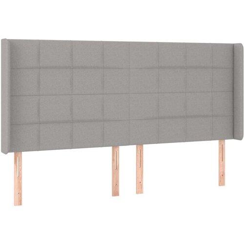  Uzglavlje svjetlosivo 203 x 16 x 118/128 cm od tkanine Slike