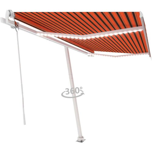  Avtomatska tenda LED + senzor 400x300 cm oranžna/rjava, (20966185) Cene