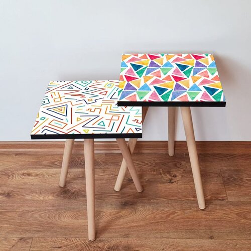 Hanah home 2Shp514 - multicolor multicolor nesting table (2 pieces) Cene