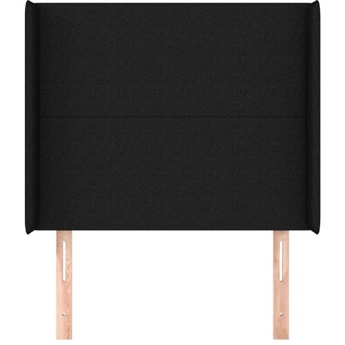  Uzglavlje s u&amp;scaron;ima crno 83x16x118/128 cm od tkanine Slike