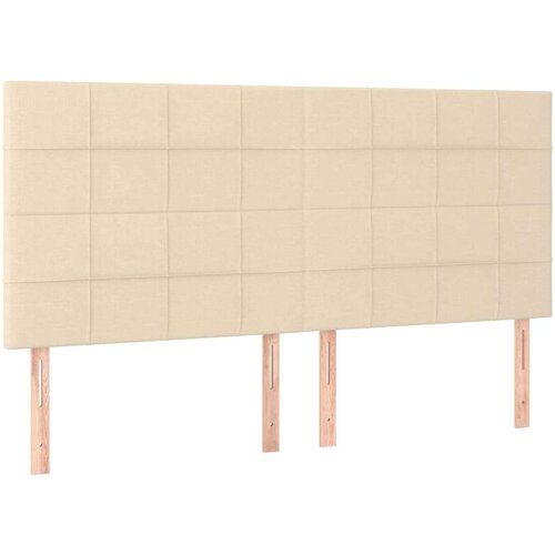  Krevet box spring s madracem LED krem 200x200 cm od tkanine Slike