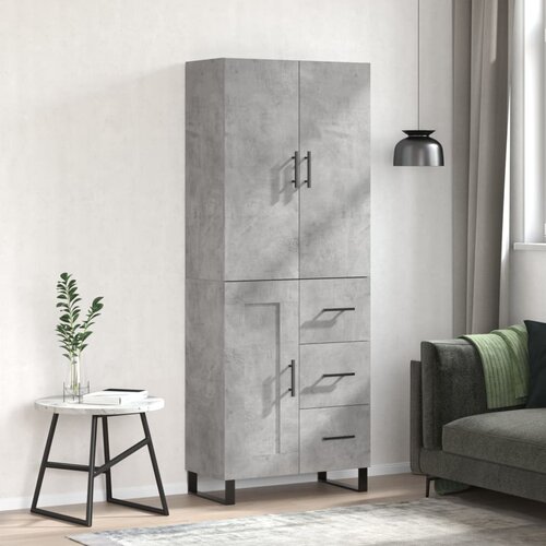 vidaXL Visoka komoda betonsko siva 69,5x34x180 cm inženirski les Cene