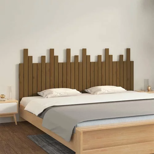  Stensko posteljno vzglavje medeno rjavo 185x3x80 cm borovina, (20735251)