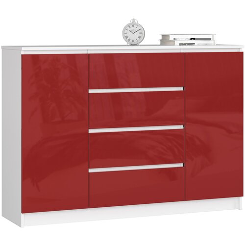 AKORD KOMODA K140 2D 4SZ CLP RDEČI GLOSS, (21703023) Slike
