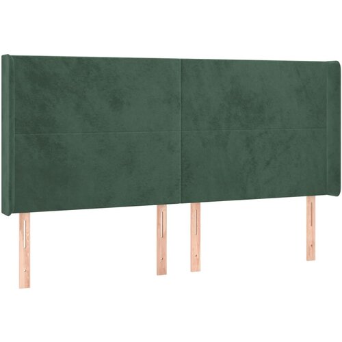 Maison Chic posteljno vzglavje - vzglavna omarica - nočna omarica z ušesi temno zeleno 183x16x118/128 cm žamet, (21710808) Cene
