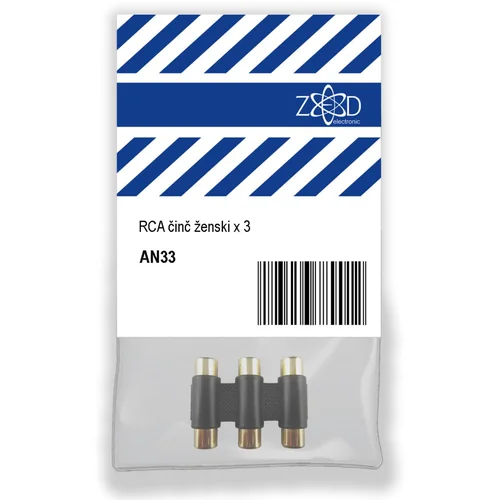 Zed_Electronic RCA činč ženski x 3, za produžetak audio kabla – AN33