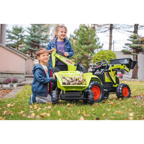 Falk Traktor na pedale Claas sa prikolicom, žlicom i buldožerom 3 godine Slike