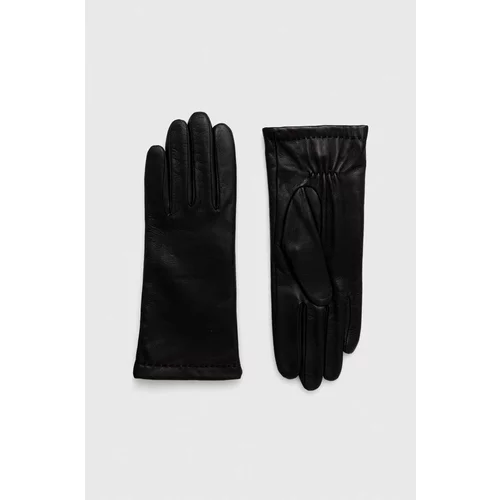 Marc O'Polo Usnjene rokavice ženski, črna barva