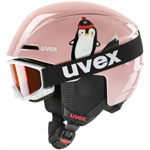 Uvex Viti Set Junior Pink Penguin 51-55 cm Skijaška kaciga