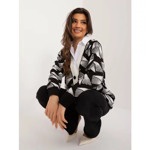 Fashion Hunters Black and white patterned cardigan
