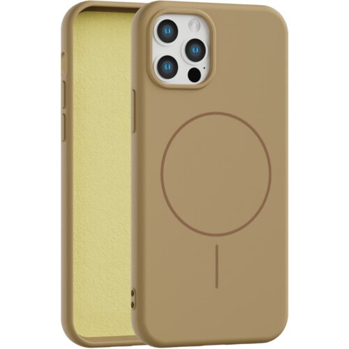 Apple velvet touch magsafe maska za iphone 12/12 pro - zlatna Cene