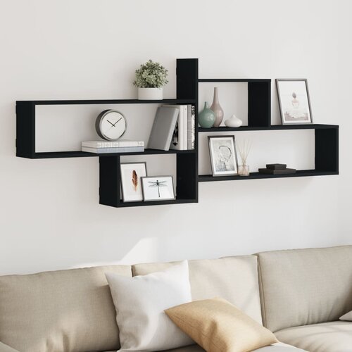 vidaXL Zidna polica crna 167,5x18x68 cm od konstruiranog drva Cijene