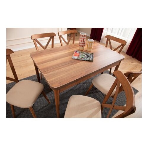Hanah home Set Trpezarijski sto i 6 stolica Cenova Brown Cene