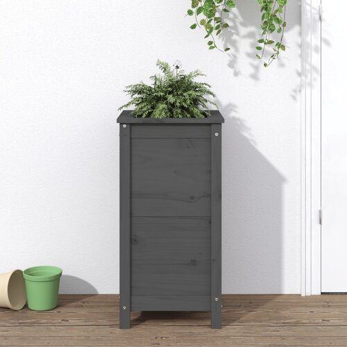 vidaXL Vrtna sadilica siva 40 x 40 x 78 cm od masivne borovine Cijene