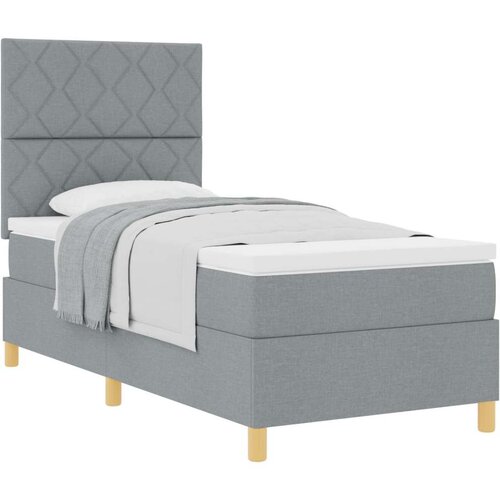 vidaXL vzmetnica s box springom Svetlo siva 90x200 cm Tkanina Cene