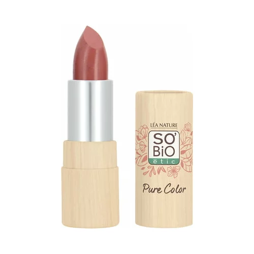 SO’BiO étic Pure Color rdečilo za ustnice svilnato-mat - 12 Bois de rose