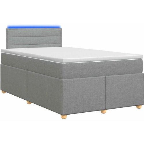  Boxspring krevet s madracem Svjetlosiva 120 x 200 cm Tkanina - Svjetlosiva 120 x 200 cm Dizajn linija Slike