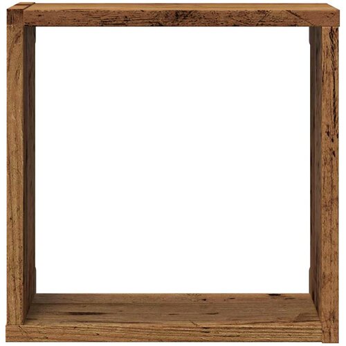  Kockaste zidne police 2 kom boja staro drvo 30x15x30 cm drvene Slike