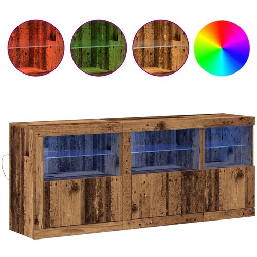  LED komoda Staro drvo 162 x 37 x 67 cm Konstruirano drvo Slike